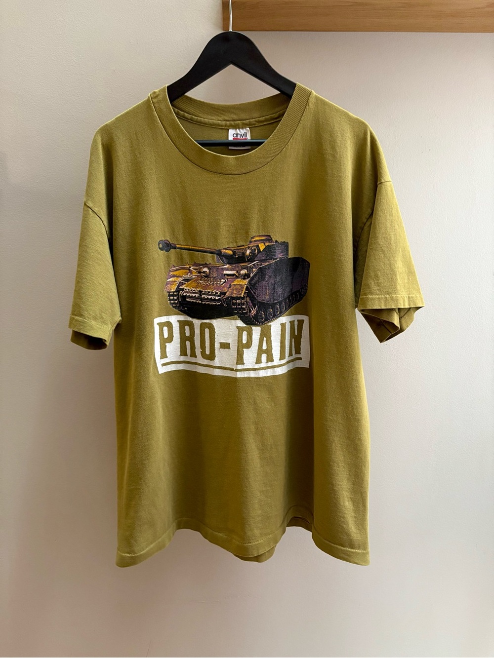 Pro Pain VTG 1994 Make War Not Love army green tank T-shirt XL Anvil Made in USA